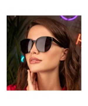 Diva Large Oversized Womens Designer Fashion Round Sunglasses - Black - CI18Y6D5H39 $37.72 Round