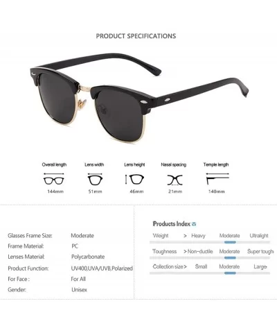 New Fashion Semi RimlPolarized Sunglasses Men Women Er Half Frame Sun Glasses Classic Oculos De Sol UV400 - CR199C0L25T $21.2...