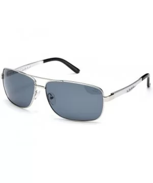 Unisex Premium Brushed Aluminum Aviator Polarized Lenses - Silver - CI11WYXTLPN $23.04 Square