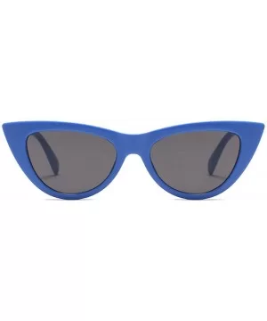 Women Small sunglasse Retro Vintage Cat Eye Eyewear Goggles Resin Frame - Royal Blue - CR18DW0XO8X $8.92 Oval