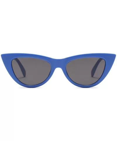 Women Small sunglasse Retro Vintage Cat Eye Eyewear Goggles Resin Frame - Royal Blue - CR18DW0XO8X $8.92 Oval