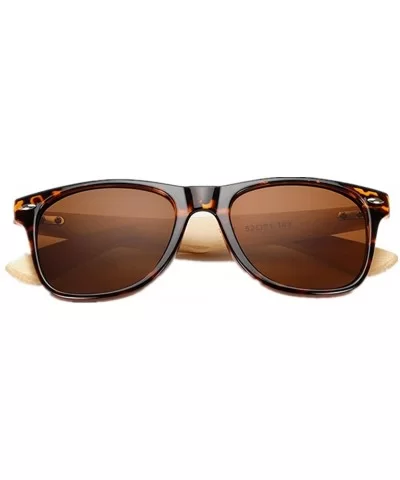 Prevent Radiation Classic Bamboo Wood Sunglasses - Bean - CN17XXHH0SK $6.33 Wayfarer