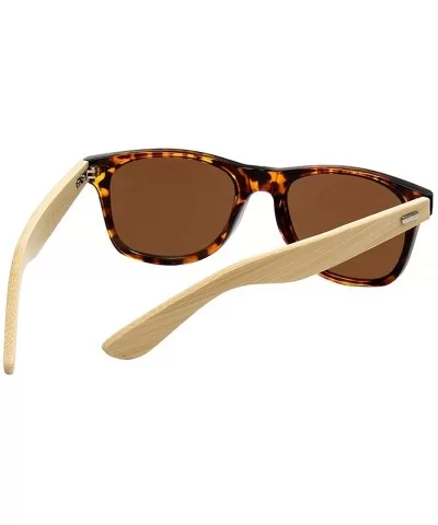 Prevent Radiation Classic Bamboo Wood Sunglasses - Bean - CN17XXHH0SK $6.33 Wayfarer