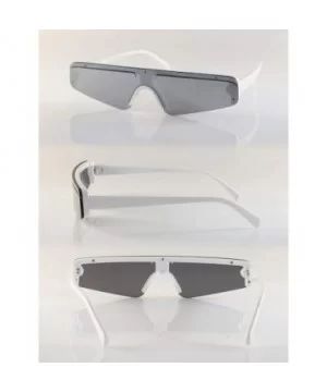 Sporty Nose Futuristic Triangular Mono Lens Shield Goggle A267 - White Mirror - CZ18R44H9ET $6.67 Goggle