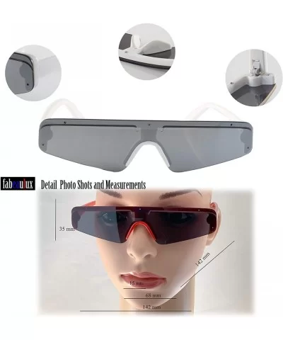 Sporty Nose Futuristic Triangular Mono Lens Shield Goggle A267 - White Mirror - CZ18R44H9ET $6.67 Goggle