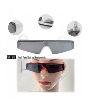 Sporty Nose Futuristic Triangular Mono Lens Shield Goggle A267 - White Mirror - CZ18R44H9ET $6.67 Goggle