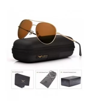 Men Aviator Sunglasses Polarized Women UV 400 Protection 60MM Fashion Style- Driving - Brown - CI18TDYIG7N $10.97 Aviator