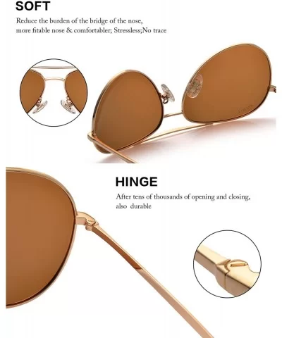 Men Aviator Sunglasses Polarized Women UV 400 Protection 60MM Fashion Style- Driving - Brown - CI18TDYIG7N $10.97 Aviator