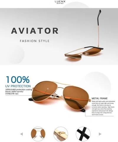 Men Aviator Sunglasses Polarized Women UV 400 Protection 60MM Fashion Style- Driving - Brown - CI18TDYIG7N $10.97 Aviator