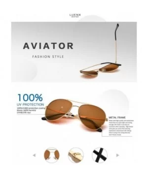 Men Aviator Sunglasses Polarized Women UV 400 Protection 60MM Fashion Style- Driving - Brown - CI18TDYIG7N $10.97 Aviator