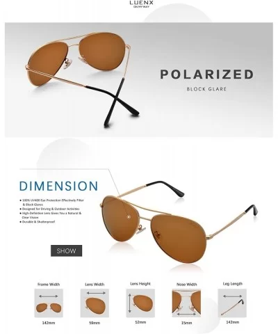 Men Aviator Sunglasses Polarized Women UV 400 Protection 60MM Fashion Style- Driving - Brown - CI18TDYIG7N $10.97 Aviator