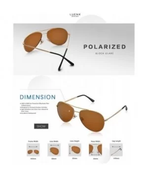 Men Aviator Sunglasses Polarized Women UV 400 Protection 60MM Fashion Style- Driving - Brown - CI18TDYIG7N $10.97 Aviator