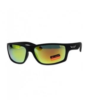 Xloop Sports Fashion Mens Sunglasses Rectangular Frame UV 400 - Black (Orange Mirror) - CN18H0M0ITZ $7.80 Sport