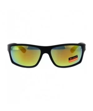 Xloop Sports Fashion Mens Sunglasses Rectangular Frame UV 400 - Black (Orange Mirror) - CN18H0M0ITZ $7.80 Sport