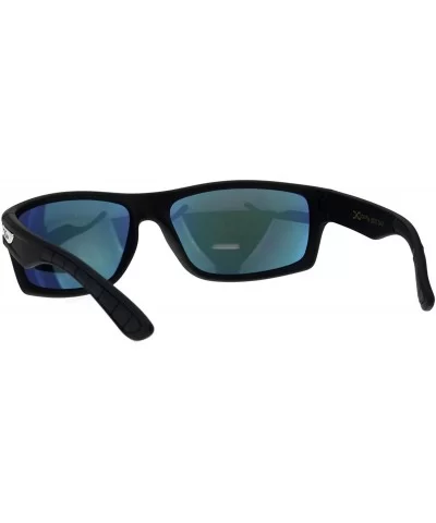 Xloop Sports Fashion Mens Sunglasses Rectangular Frame UV 400 - Black (Orange Mirror) - CN18H0M0ITZ $7.80 Sport