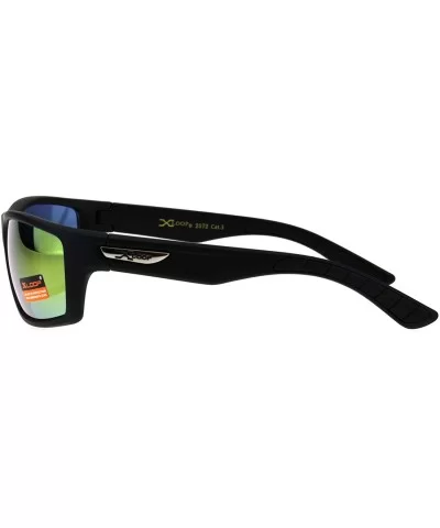 Xloop Sports Fashion Mens Sunglasses Rectangular Frame UV 400 - Black (Orange Mirror) - CN18H0M0ITZ $7.80 Sport