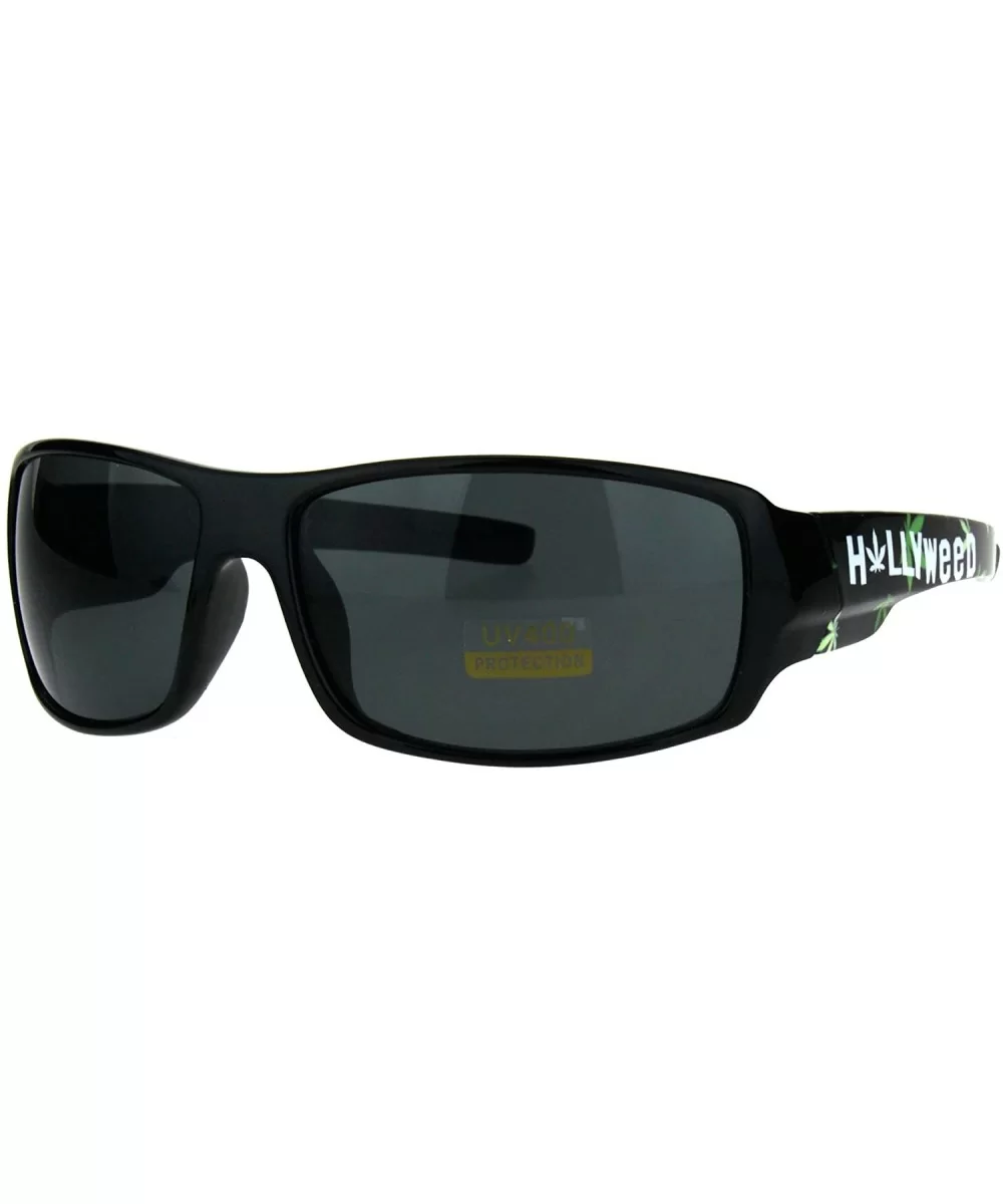 Pot Head Hollyweed Marijuana Weed Stoner Plastic Sunglasses Oversize Biker - CT1825GG98W $4.98 Rectangular