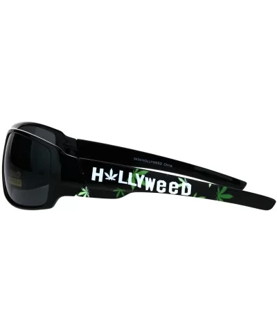 Pot Head Hollyweed Marijuana Weed Stoner Plastic Sunglasses Oversize Biker - CT1825GG98W $4.98 Rectangular