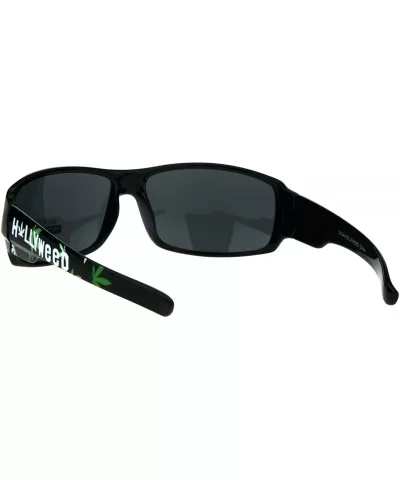 Pot Head Hollyweed Marijuana Weed Stoner Plastic Sunglasses Oversize Biker - CT1825GG98W $4.98 Rectangular