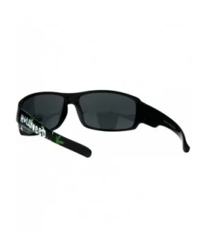 Pot Head Hollyweed Marijuana Weed Stoner Plastic Sunglasses Oversize Biker - CT1825GG98W $4.98 Rectangular