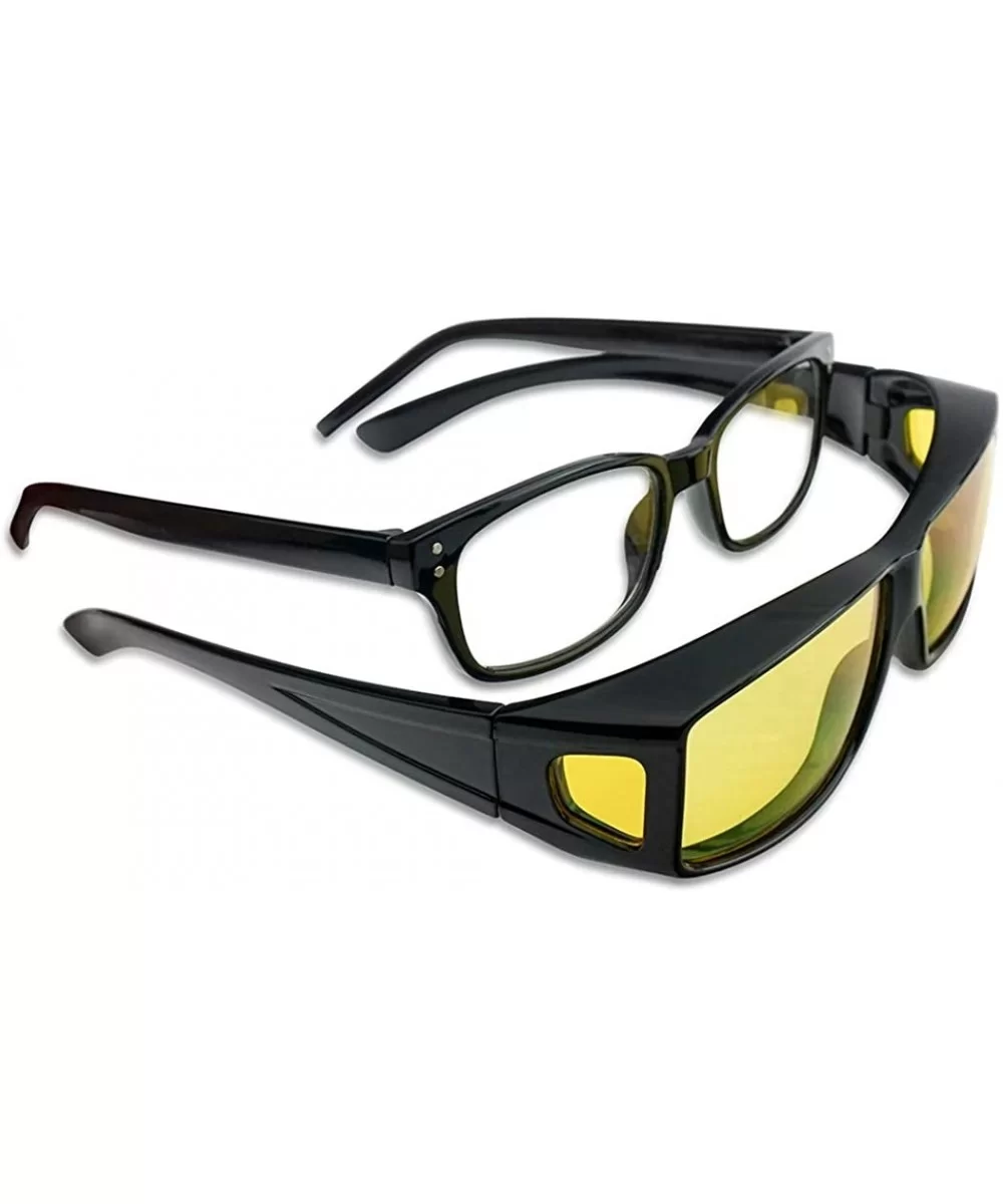 Polarized Wear-Over Yellow Night Driving Fit-Over Sunglasses to be Worn Over Prescription Eyewear - CI18HW38R80 $12.72 Square