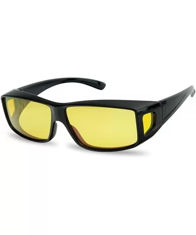 Polarized Wear-Over Yellow Night Driving Fit-Over Sunglasses to be Worn Over Prescription Eyewear - CI18HW38R80 $12.72 Square