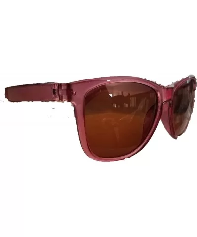 stylish sunglasses (pink frame brown lens) - CS18R7QWL8C $9.66 Wayfarer