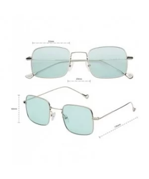 Retro Metal Frame Sunglasses Colored Lens - Silver-green - CH18S7LOCMC $7.33 Rimless