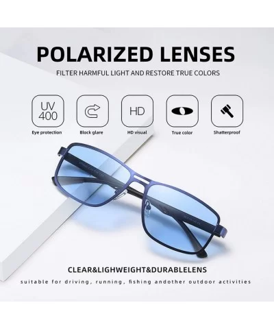 2020 Fashion Sunglasses Men Polarized Square Metal Frame Male Sun Glasses Driving Fishing Eyewear - C7198ZTUDGE $39.64 Shield