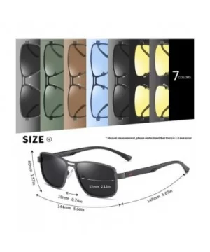 2020 Fashion Sunglasses Men Polarized Square Metal Frame Male Sun Glasses Driving Fishing Eyewear - C7198ZTUDGE $39.64 Shield