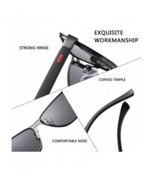 2020 Fashion Sunglasses Men Polarized Square Metal Frame Male Sun Glasses Driving Fishing Eyewear - C7198ZTUDGE $39.64 Shield