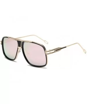 Women Men Fashion Quadrate Metal Frame Brand Classic Summer Sunglasses - E - C3189L4ZZDC $8.19 Square