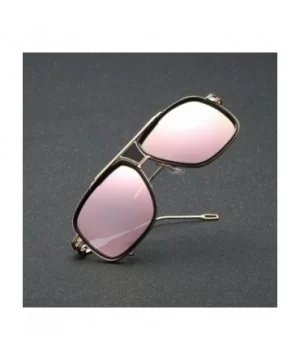 Women Men Fashion Quadrate Metal Frame Brand Classic Summer Sunglasses - E - C3189L4ZZDC $8.19 Square