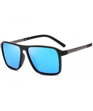 Polarized Black Sunglasses Men Driving Retro Sun Glasses UV400 Summer - Blue3 - C618RO7WC9U $22.72 Rectangular