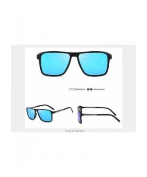 Polarized Black Sunglasses Men Driving Retro Sun Glasses UV400 Summer - Blue3 - C618RO7WC9U $22.72 Rectangular