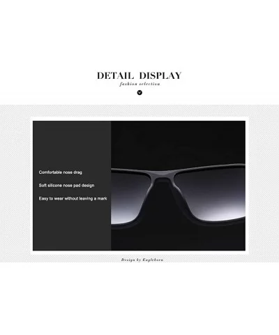 Polarized Black Sunglasses Men Driving Retro Sun Glasses UV400 Summer - Blue3 - C618RO7WC9U $22.72 Rectangular