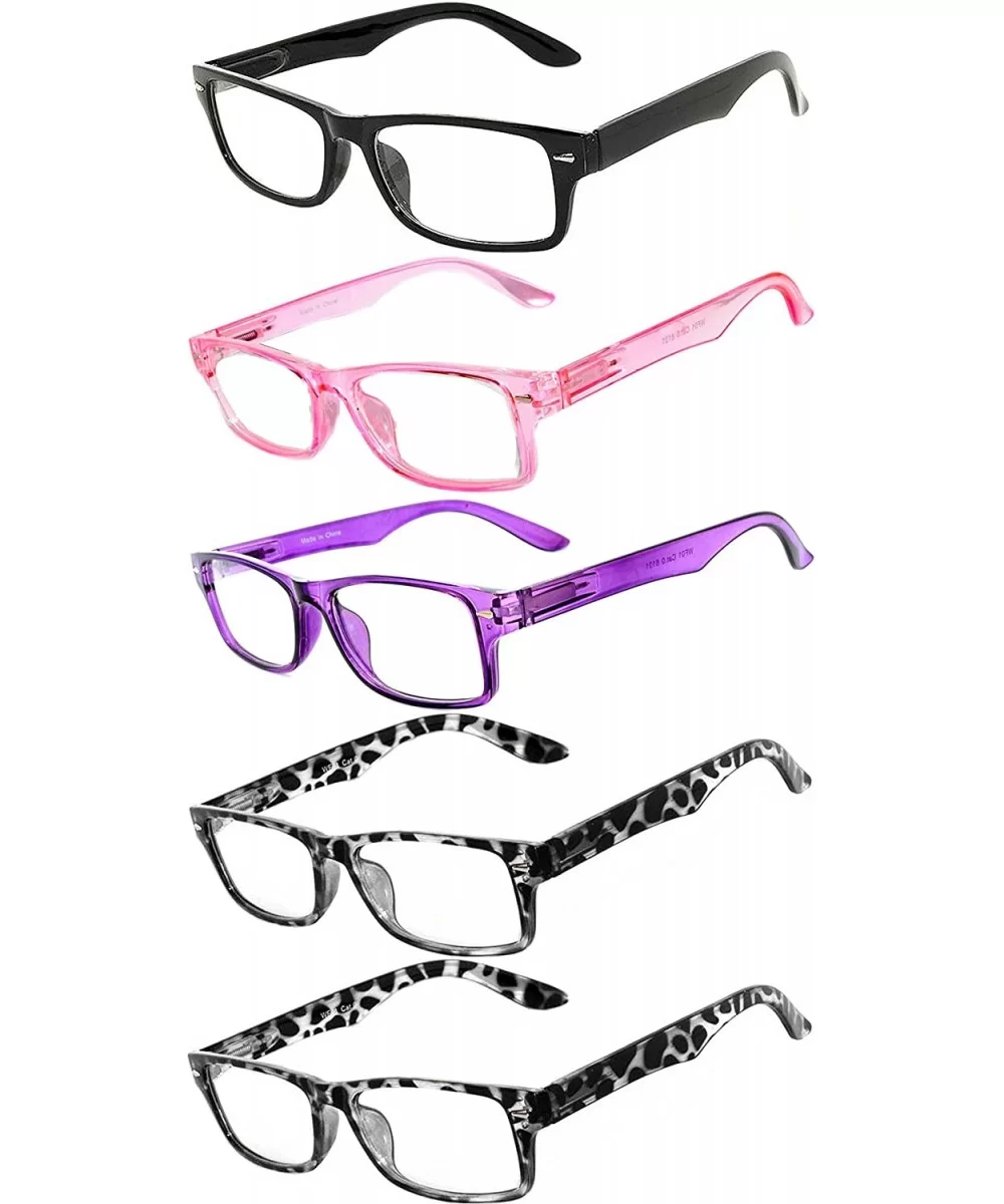 Narrow Retro Fashion Style Rectangular Colored Frame Clear Lens Eyeglasses - CV1820LQA5Q $12.47 Rimless