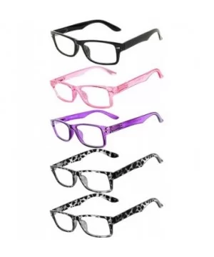 Narrow Retro Fashion Style Rectangular Colored Frame Clear Lens Eyeglasses - CV1820LQA5Q $12.47 Rimless