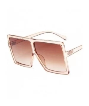 Plastic Oversized Women Sunglasses Square Big Frame Sunglasses for Female UV400 Sun Glasses (Color White) - CX199EH5QQ6 $13.7...