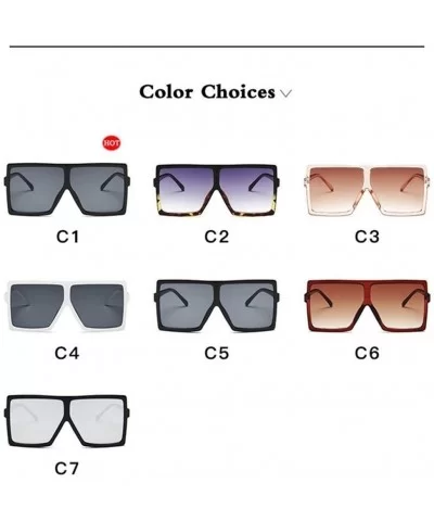 Plastic Oversized Women Sunglasses Square Big Frame Sunglasses for Female UV400 Sun Glasses (Color White) - CX199EH5QQ6 $13.7...