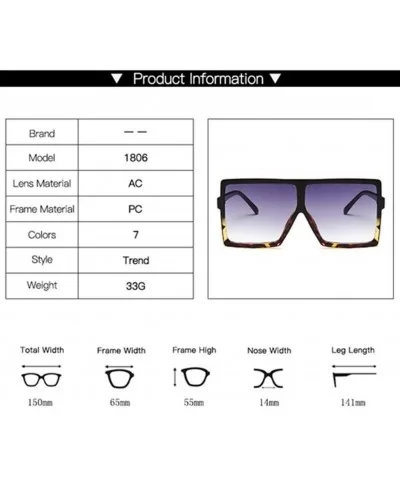 Plastic Oversized Women Sunglasses Square Big Frame Sunglasses for Female UV400 Sun Glasses (Color White) - CX199EH5QQ6 $13.7...