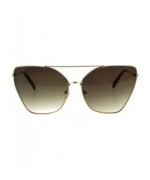 Oversized Fashion Sunglasses Womens Butterfly Trapezoid Metal Frame - Gold (Brown) - C2186ZHDAZ5 $7.28 Butterfly