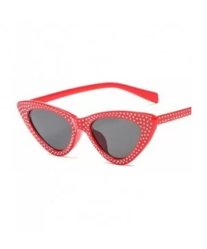 Luxury Cat Eye Sunglasses Rhinestone Small Sexy Women Brand Fashion Sunglasses Female Red Vintage UV400 Sunglass - CZ18RWDQ0W...