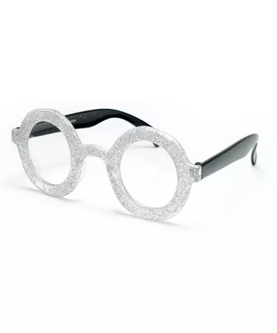 Newbee Fashion Round Costume Glitter Party Halloween Glasses - Silver - CD1190QROLF $4.93 Round