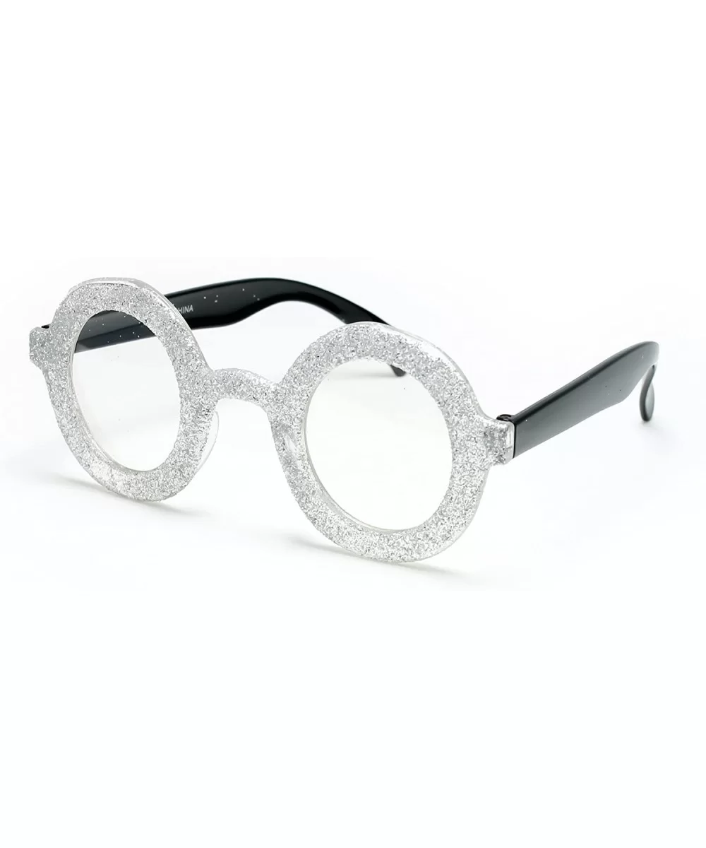 Newbee Fashion Round Costume Glitter Party Halloween Glasses - Silver - CD1190QROLF $4.93 Round