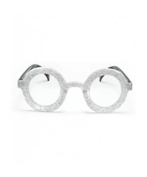 Newbee Fashion Round Costume Glitter Party Halloween Glasses - Silver - CD1190QROLF $4.93 Round