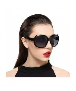 DESIGN Women Retro Polarized Sunglasses Lady Driving Sun Glasses 100% C01 Black - C03 Purple - CX18XEC5ZNM $10.56 Oversized