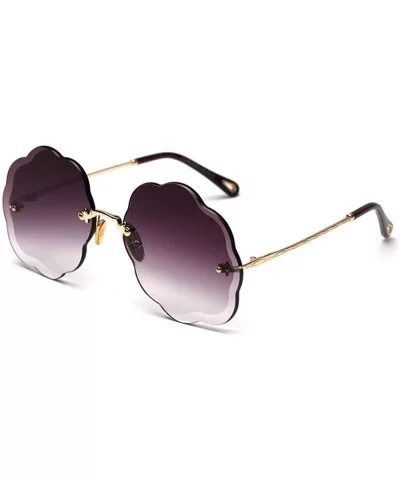 Fashion Sunglasses Gradient Cutting Glasses - Purple&brown - CM18UEXQCL7 $7.57 Rimless