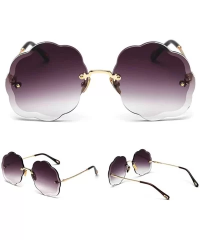 Fashion Sunglasses Gradient Cutting Glasses - Purple&brown - CM18UEXQCL7 $7.57 Rimless