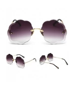 Fashion Sunglasses Gradient Cutting Glasses - Purple&brown - CM18UEXQCL7 $7.57 Rimless